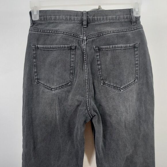 PacSun Distressed Crop Jeans Button Fly Womens Size 26 Black Ripped Fringe - Picture 8 of 16